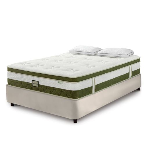 Matelas Hybride Bamboo 180 X 200 Cm Ressorts Ensachés Et Mémoire De Forme Épaisseur 30 Cm