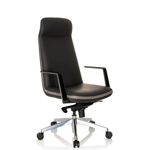 Chaise De Bureau / Fauteuil De Direction Atmos Simili Cuir Gris / Beige Hjh Office