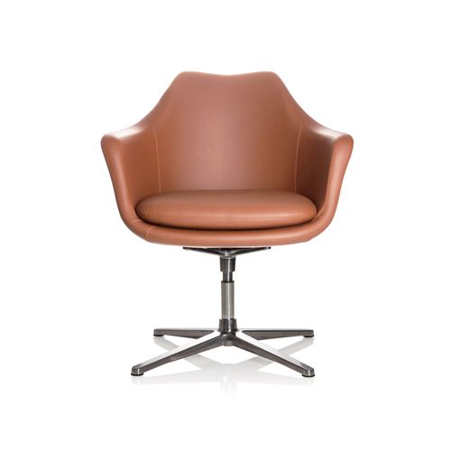 Chaise De Bureau / Chaise Lounge Artemia Simili Cuir Marron Hjh Office