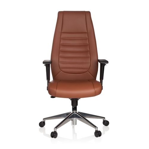 Chaise De Bureau / Fauteuil De Bureau Vitoro Cuir Synthétique Marron Hjh Office