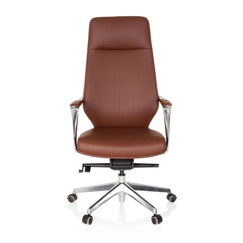 Fauteuil De Direction / Chaise Bureau Velvet Simili Cuir Marron Hjh Office
