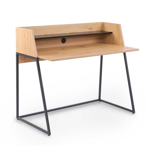 Bureau Avec Étagère Design Industriel En Bois Et Métal Ludine