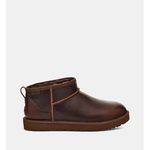 Ugg - Bottines Classic Ultra Mini Cuir - Marron - 45