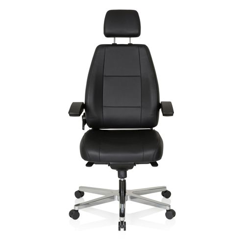 Chaise De Bureau / Fauteuil Bureau 24 Hours Cuir Noir Hjh Office