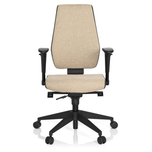 Chaise De Bureau / Chaise Pivotante Pro-Tec 500 Tissu Gris Foncé/Beige Hjh Office