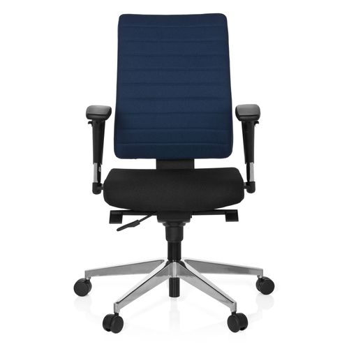 Chaise De Bureau / Siège Tournant Pro-Tec 350 Tissu Noir / Bleu Hjh Office