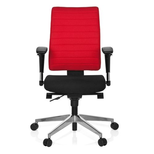 Chaise De Bureau / Siège Tournant Pro-Tec 350 Tissu Noir / Rouge Hjh Office