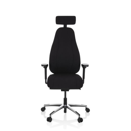 Chaise De Bureau / Chaise Pivotante Resistio Tissu Noir Hjh Office