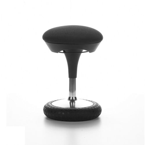 Siège Wellness / Tabouret Sitness 20, Tissu Noir, Chromé