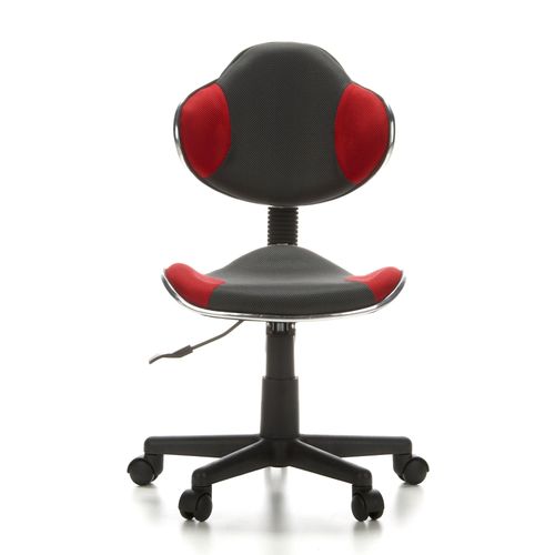 Siège De Bureau Enfant / Siège Pivotant Kiddy Gti-2, Tissu Gris / Rouge Hjh Office
