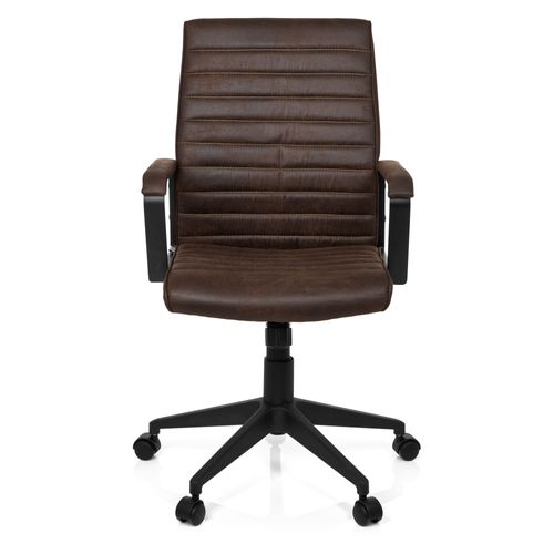 Chaise De Bureau Lodge Simili-Cuir Marron Foncé Hjh Office