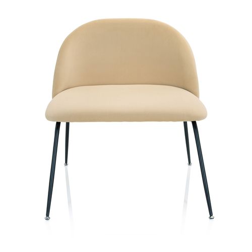 Fauteuil De Lounge Velvo Velours Beige Hjh Office