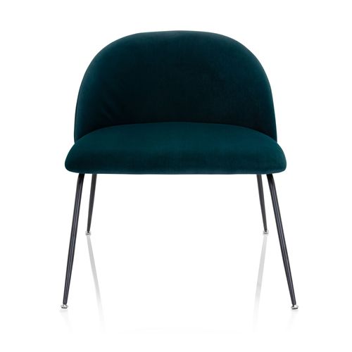 Fauteuil De Lounge Velvo Velours Bleu Pétrole Hjh Office