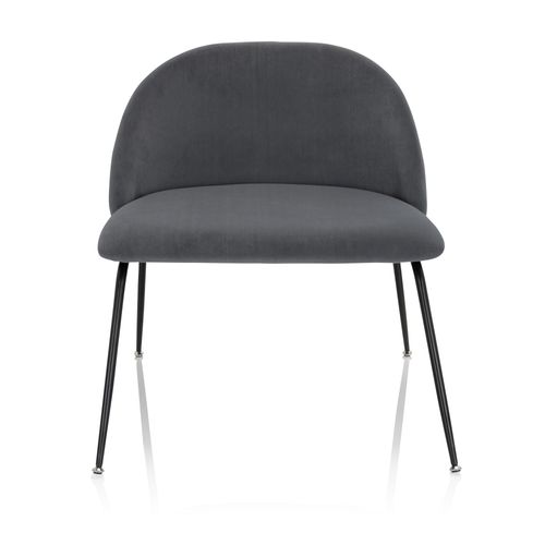Fauteuil De Lounge Velvo Velours Gris Hjh Office