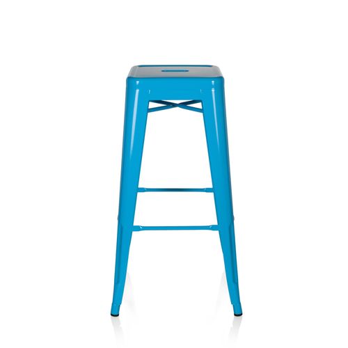 Tabouret De Bar Vantaggio High Métallique Bleu Clair Hjh Office