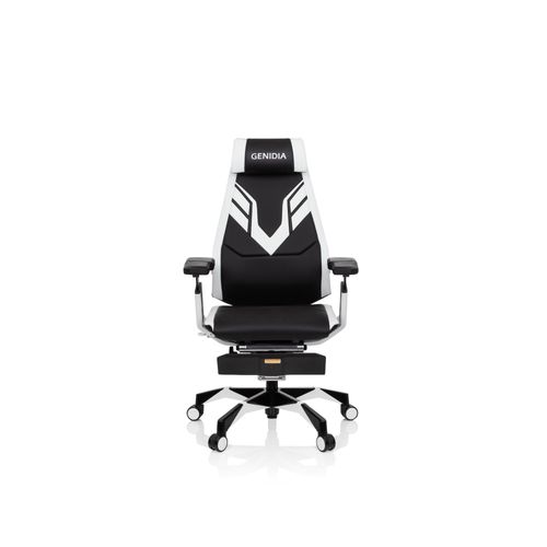 Chaise De Gaming Haut De Gamme Genidia Elite Pro Noir/Blanc Hjh Office