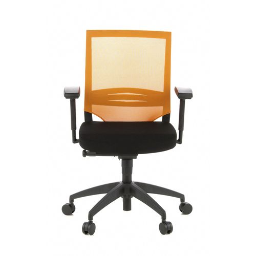 Siège De Bureau / Fauteuil De Direction Porto Base, Assise Tissu / Dossier Maille Noir / Orange