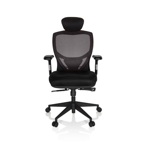 Siège De Bureau / Fauteuil De Direction Venus Base, Assise Tissu / Dossier Gris Argenté / Noir