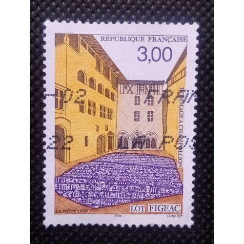 France 1999 Timbre Oblitéré Y&t 3256 Figeac - Lot Hommage À Champollion