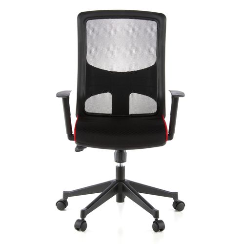 Siège De Bureau / Fauteuil De Direction Lavita, Tissu Maille Noir / Rouge Hjh Office