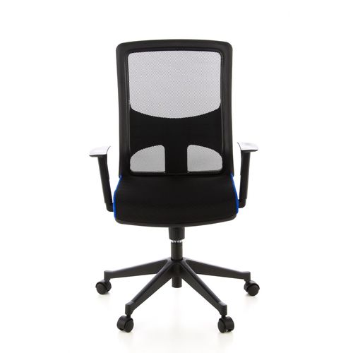 Siège De Bureau / Fauteuil De Direction Lavita, Tissu Maille Noir / Bleu Hjh Office