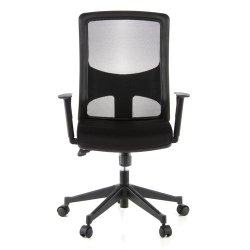 Siège De Bureau / Fauteuil De Direction Lavita, Tissu Maille Noir / Noir Hjh Office