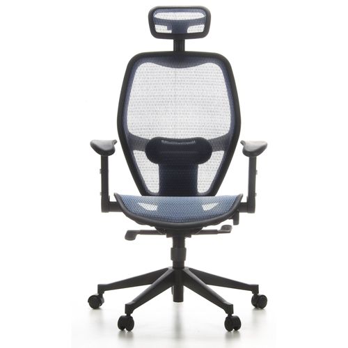 Siège De Bureau / Fauteuil De Direction Air-Port, Tissu Maille Bleu Hjh Office