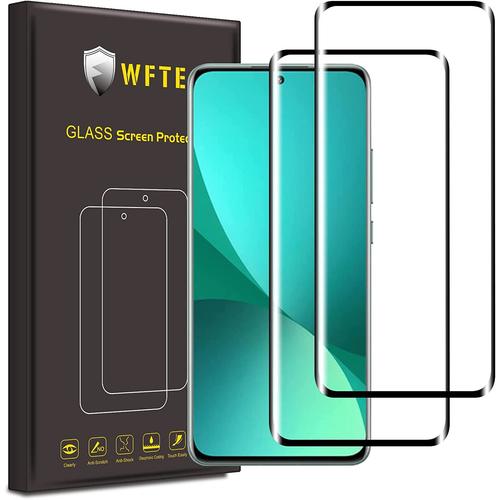 Lot De 2 Films De Protection D'écran Pour Xiaomi Mi 12, Couverture Maximale, Dureté 9h, Sans Traces De Doigts, Sans Bulles, Protection D'écran En Verre Trempé Xiaomi Mi 12 Noir