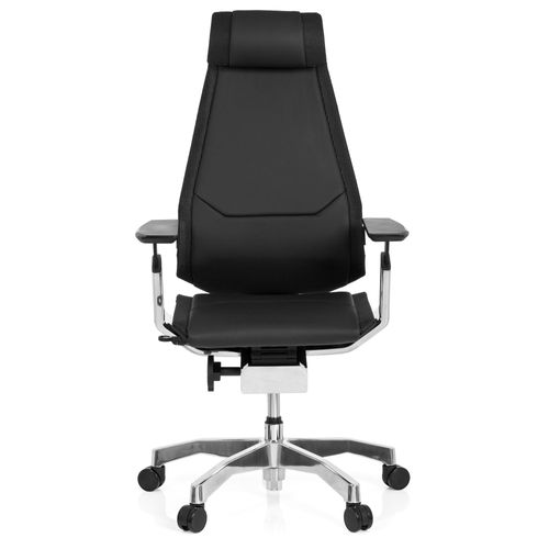 Siège De Bureau / Siège Pivotant Genidia Pro Cuir Noir Hjh Office