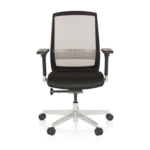 Chaise Bureau / Siège Pivotant Fountaine Tissu Maille Transparent / Assise Tissu Noir Hjh Office