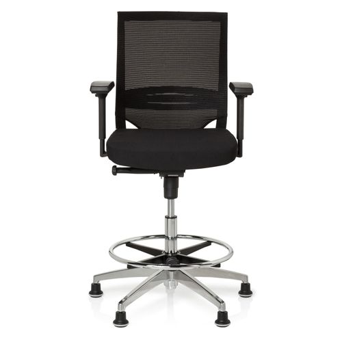 Siège Technique / Tabouret Technique Top Work 77 Capitonné, Tissu Maille Noir Hjh Office