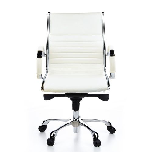 Siège De Bureau / Fauteuil De Direction Parma 10, Cuir Crème, Chromé Hjh Office