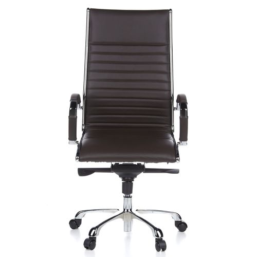 Siège De Bureau / Fauteuil De Direction Parma 20, Cuir Marron, Chromé Hjh Office