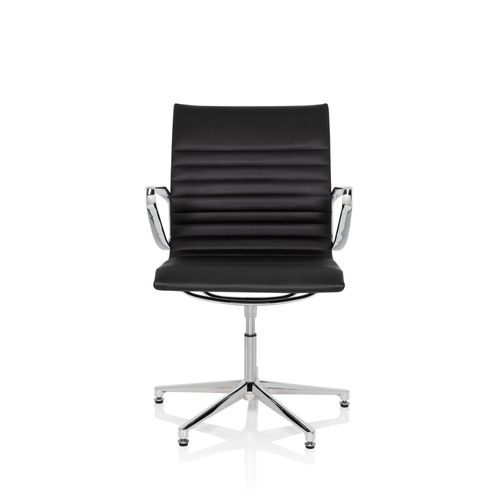 Chaise De Conférence / Chaise Visiteur Pariba V Iv Cuir Noir Hjh Office