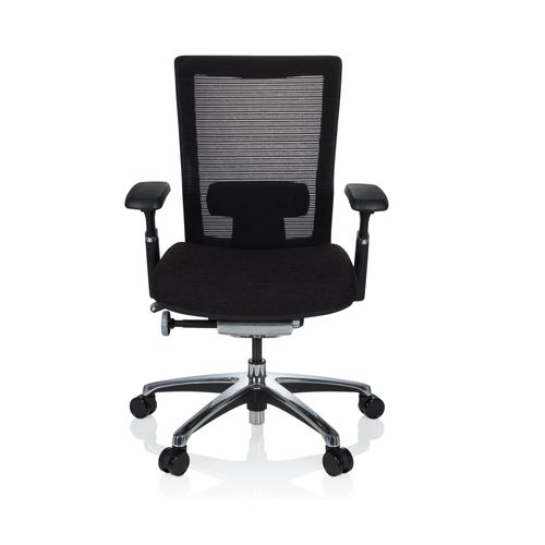 Chaise De Bureau Nova Pro Alu Tissu Noir Hjh Office