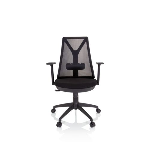 Chaise De Bureau / Siège Pivotant Falun Basic Tissu Maille / Tissu Noir Hjh Office