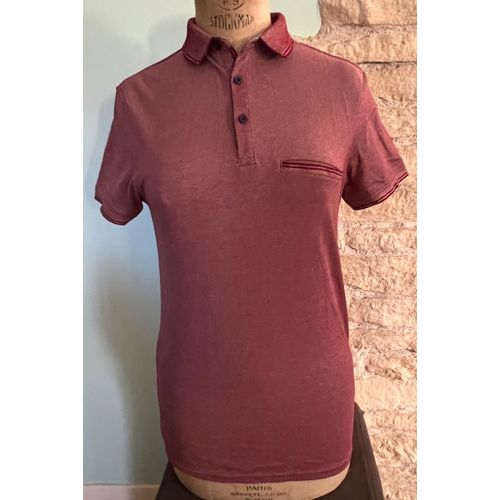 Polo Homme Marque : Creeks City, Taille :S Matière : 60% Coton,40% Polyester, Couleur : Rouge Chiné, Très Bon État Général