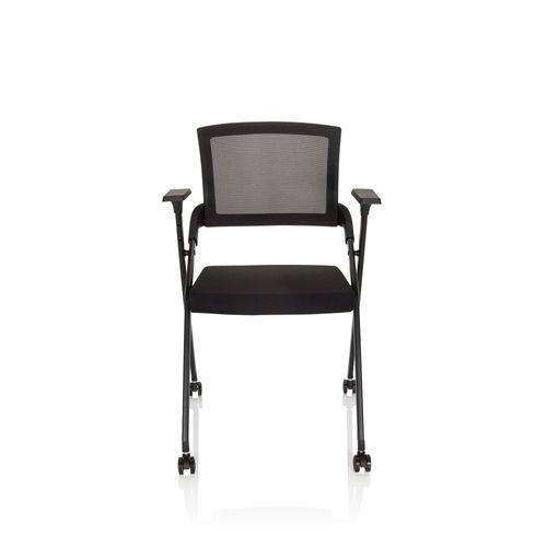 Chaise Pour Visiteur / Chaise Pliable Priority Ii Tissu Maille/Tissu Noir Hjh Office