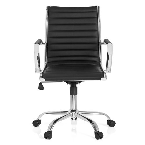 Siège De Bureau / Siège De Direction Vemona 10 Pu Noir Chrome Hjh Office