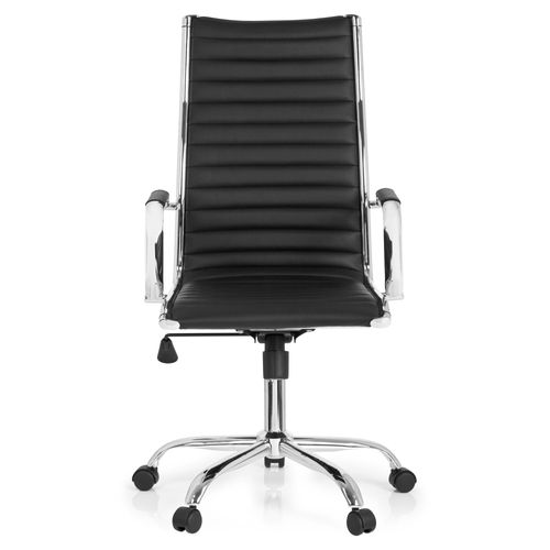 Siège De Bureau / Siège De Direction Vemona 20 Pu Noir Chrome Hjh Office
