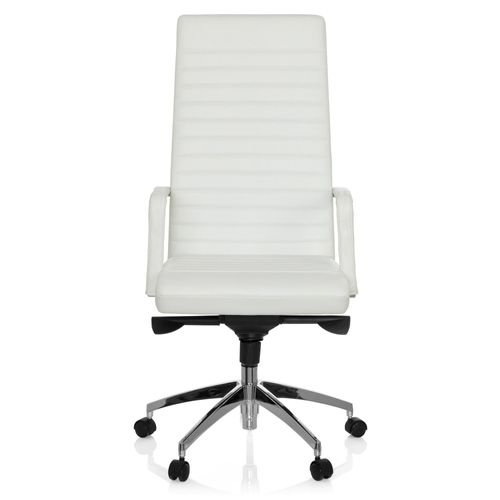 Chaise De Bureau / Fauteuil De Direction Lenga Cuir Blanc Hjh Office