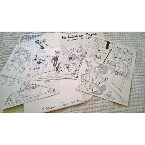 Sennep A Dessiné Pour Vous... Pochettes 9 Buvards Illustrés