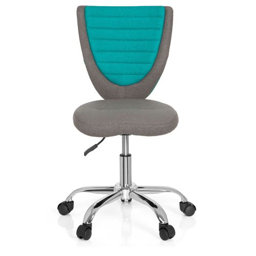 Chaise De Bureau Enfant / Siège De Bureau Enfant Kiddy Comfort Tissu Gris/Turquoise Hjh Office