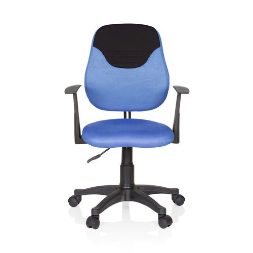 Chaise De Bureau / Fauteuil Pivotant Pour Enfant Kiddy Style Tissu Bleu / Noir Hjh Office