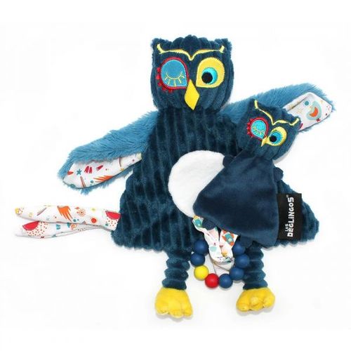 Doudou baby avec anneau de dentition astros le hibou