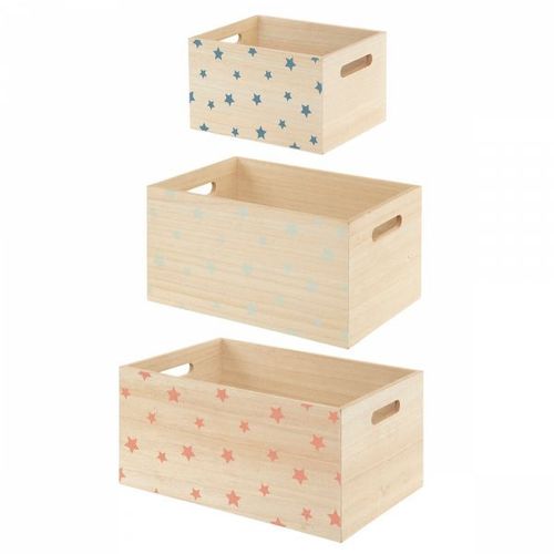 Lot De 3 Cagettes De Rangement Étoile
