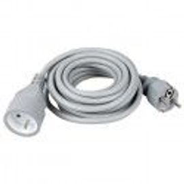 Rallonge prolongateur électrique câble gris 3 mètres fiche M-F 16A DHOME