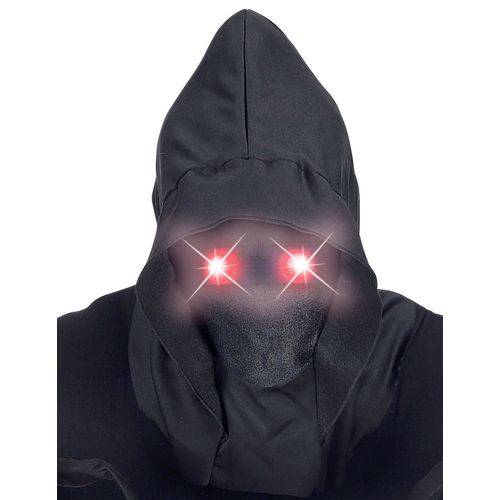 Masque Intégral À Capuche Visage Invisible Et Yeux Lumineux Rouge Adulte