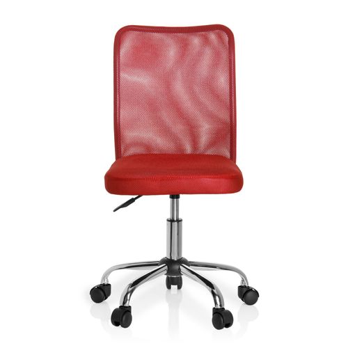 Chaise De Bureau Pour Enfant / Siège Pivotant Kiddy Net Tissu Maille Rouge Hjh Office