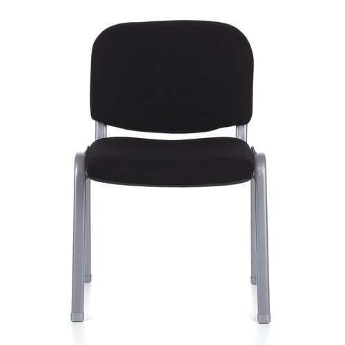 Chaise Visiteur / Chaise De Conférence Xt 600 Lot De 4, Argent / Noir Hjh Office
